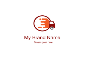 Speed Delivery Truck Logo – Fast Moving Van with Motion Streaks in Circular Frame for Courier, Express Shipping, and Logistics Branding